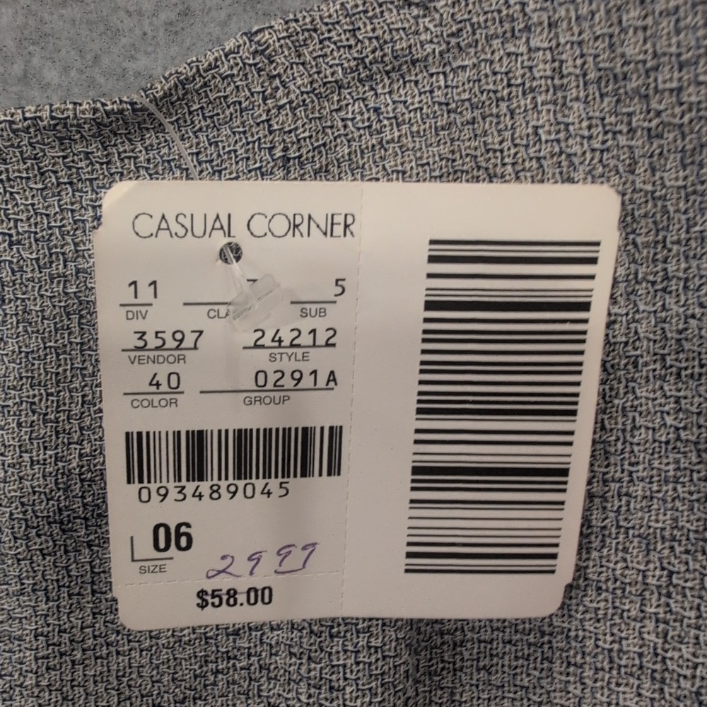 Casual‎ Corner Womens Skirt Size 8 Blue White Textured Knee Length Pencil Skirt - Picture 2 of 5